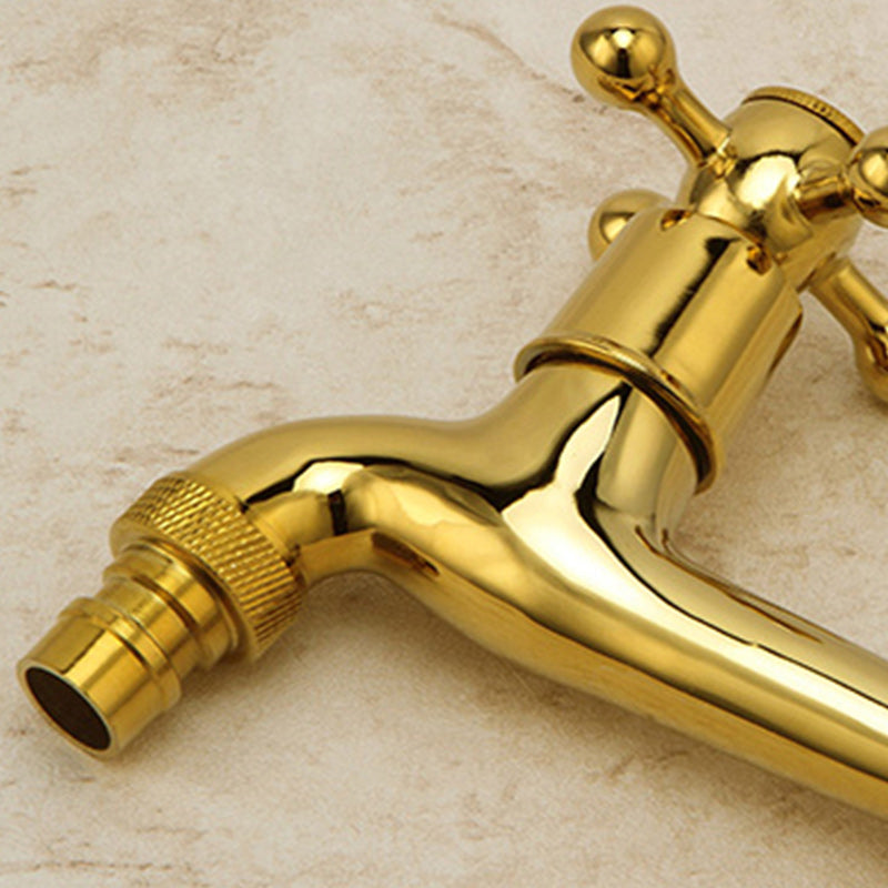 Lisslune | Glam Wall-mounted Bathroom Faucet Cross Handle Low Arc Round Sink Faucet