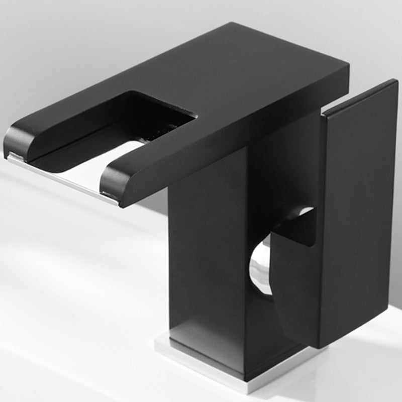 Lisslune | Contemporary square vessel tap waterfall spout with LED three-color lighting