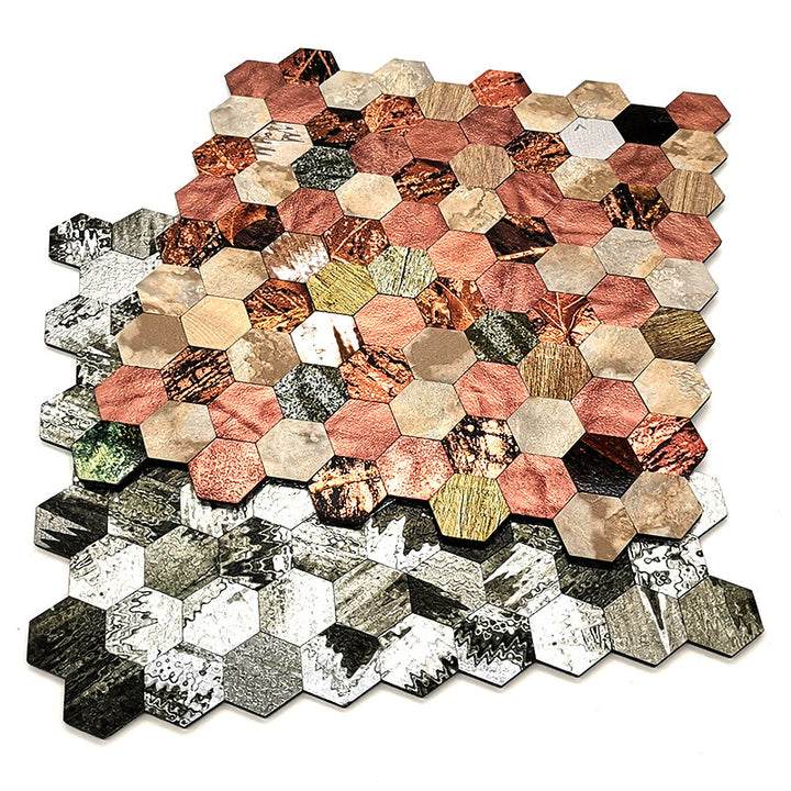 Lisslune | Water-repellent Peel & Stick Tile Hexagonal Mosaic for Splash Wall