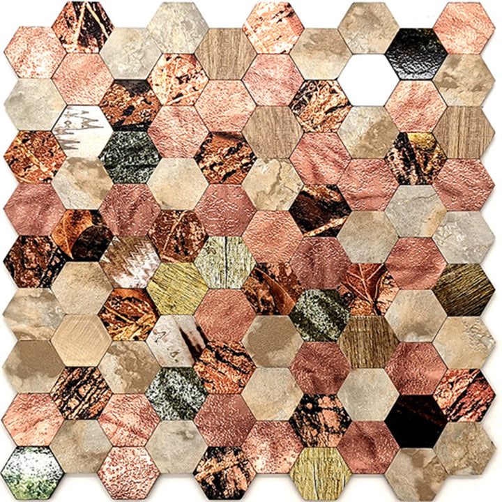 Lisslune | Water-repellent Peel & Stick Tile Hexagonal Mosaic for Splash Wall