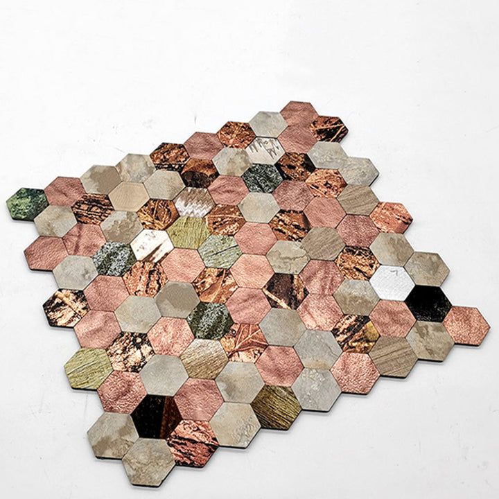 Lisslune | Water-repellent Peel & Stick Tile Hexagonal Mosaic for Splash Wall