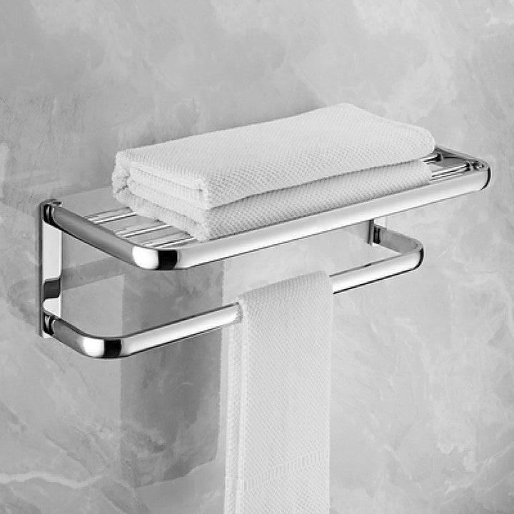 Lisslune | Modern Stainless Steel Bathroom Fixtures Set Towel Bar Bathroom Shelf Bathroom Accessory Set