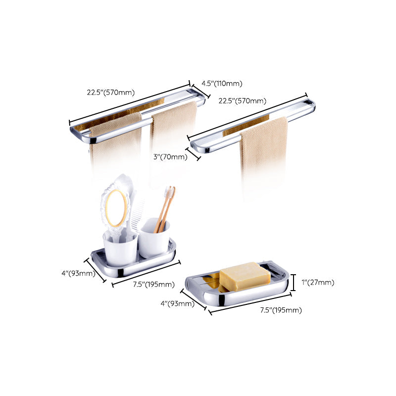 Lisslune | Modern Stainless Steel Bathroom Fixtures Set Towel Bar Bathroom Shelf Bathroom Accessory Set