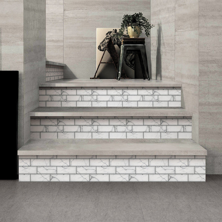 Lisslune | Plastic Peel & Stick Subway Tile Modern Simple Subway Tile Wallpaper