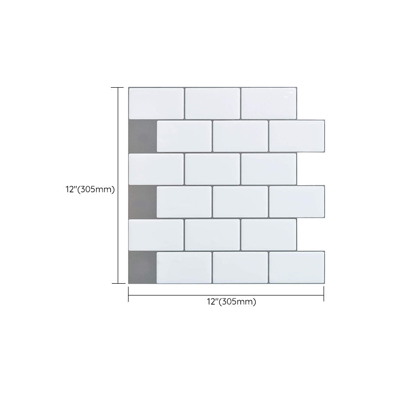 Lisslune | Plastic Peel & Stick Subway Tile Modern Simple Subway Tile Wallpaper