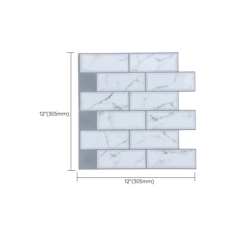 Lisslune | Plastic Peel & Stick Subway Tile Modern Simple Subway Tile Wallpaper