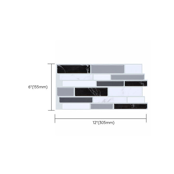 Lisslune | Plastic Peel & Stick Subway Tile Modern Simple Subway Tile Wallpaper