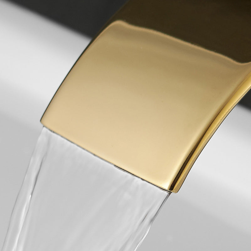 Lisslune | Waterfall Outlet Vase Sink Faucet Lever Handle Square Vase Sink Faucet