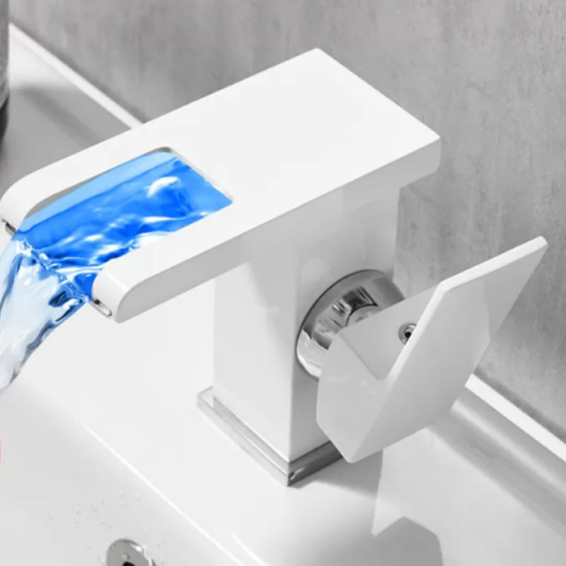Lisslune | Waterfall Outlet Vase Sink Faucet Lever Handle Square Vase Sink Faucet