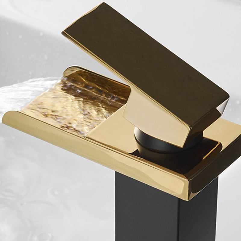Lisslune | Waterfall Outlet Vase Sink Faucet Lever Handle Square Vase Sink Faucet