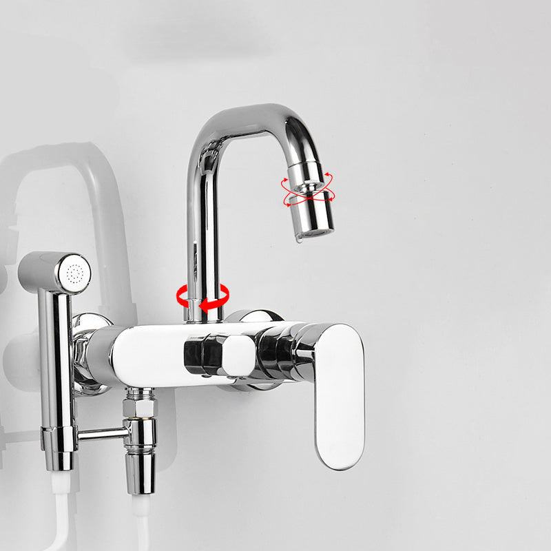 Lisslune | Metal Bathtub Faucet Trim Contemporary Lever Handle Bathtub Faucet Trim