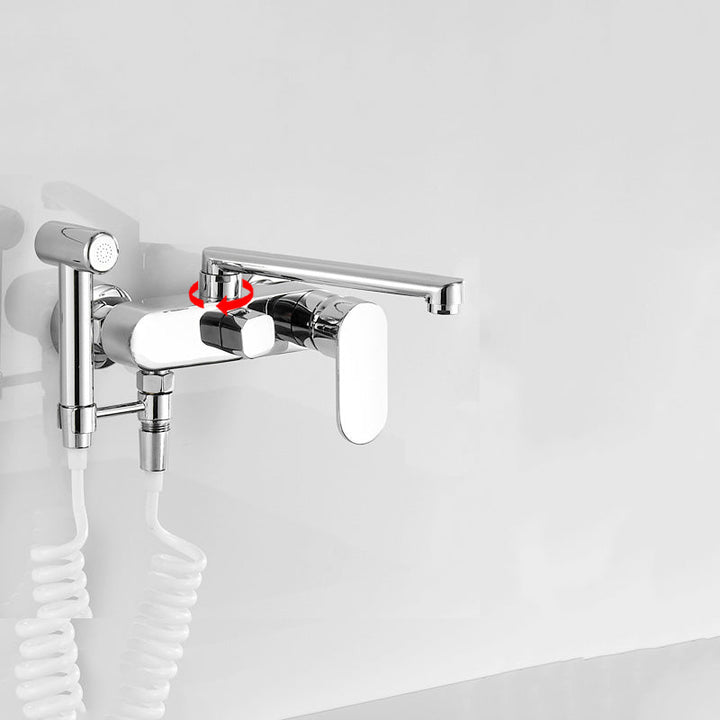 Lisslune | Metal Bathtub Faucet Trim Contemporary Lever Handle Bathtub Faucet Trim