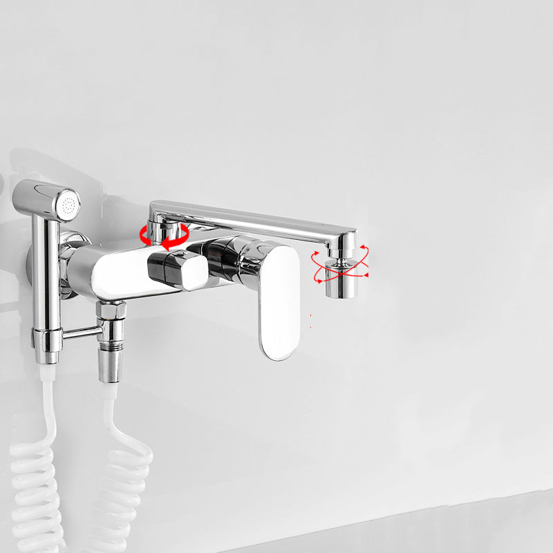 Lisslune | Metal Bathtub Faucet Trim Contemporary Lever Handle Bathtub Faucet Trim