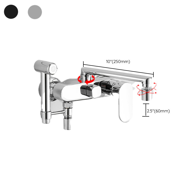 Lisslune | Metal Bathtub Faucet Trim Contemporary Lever Handle Bathtub Faucet Trim