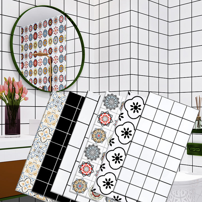 Lisslune | PVC Rectangular 12" X 23" 5-Pack Peel & Stick Mosaic Tile Kitchen and Bathroom Backsplash