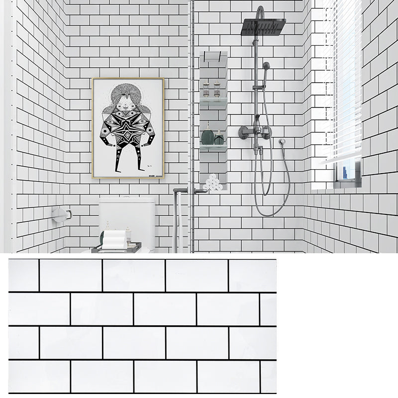 Lisslune | PVC Rectangular 12" X 23" 5-Pack Peel & Stick Mosaic Tile Kitchen and Bathroom Backsplash