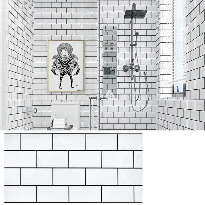 Lisslune | PVC Rectangular 12" X 23" 5-Pack Peel & Stick Mosaic Tile Kitchen and Bathroom Backsplash