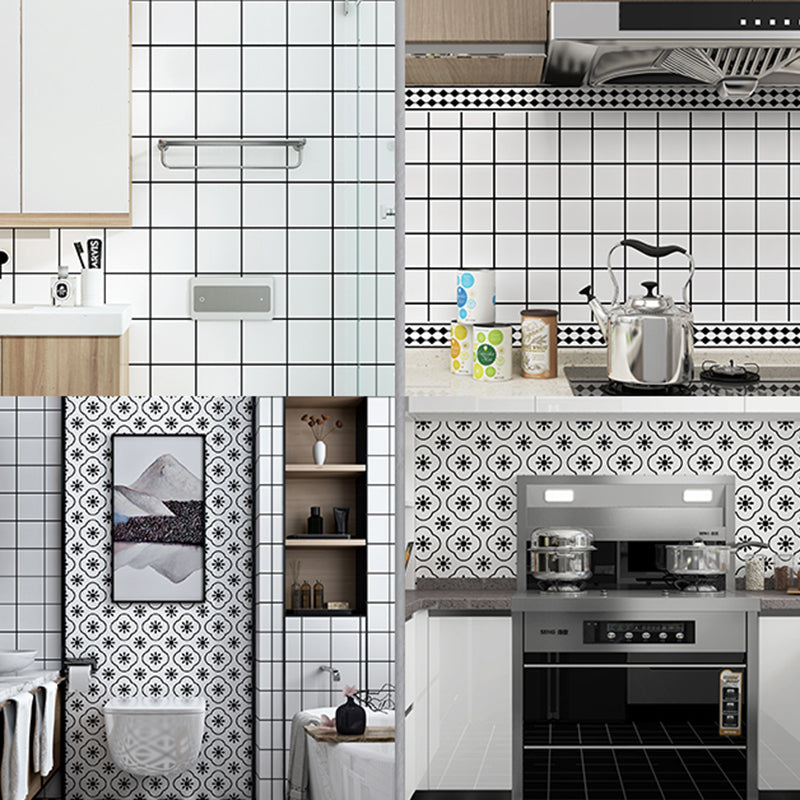 Lisslune | PVC Rectangular 12" X 23" 5-Pack Peel & Stick Mosaic Tile Kitchen and Bathroom Backsplash
