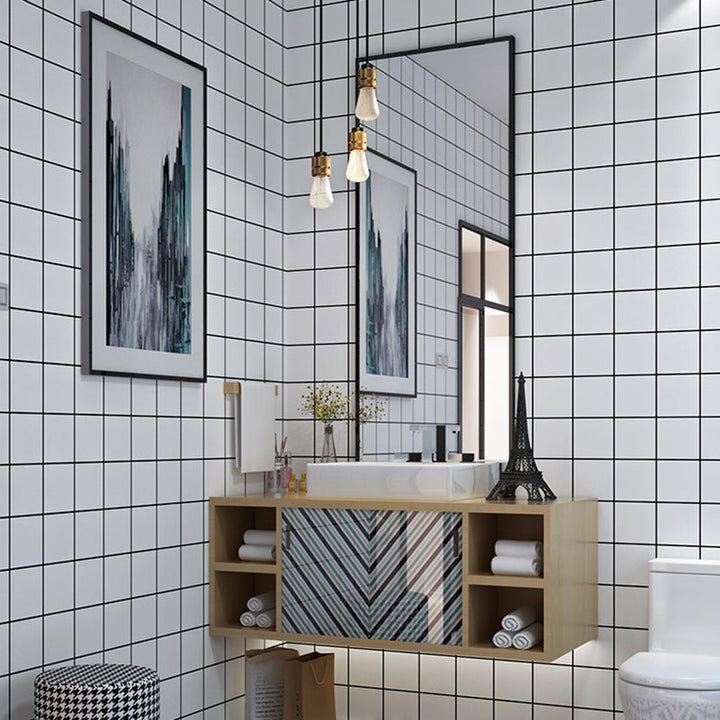 Lisslune | PVC Rectangular 12" X 23" 5-Pack Peel & Stick Mosaic Tile Kitchen and Bathroom Backsplash