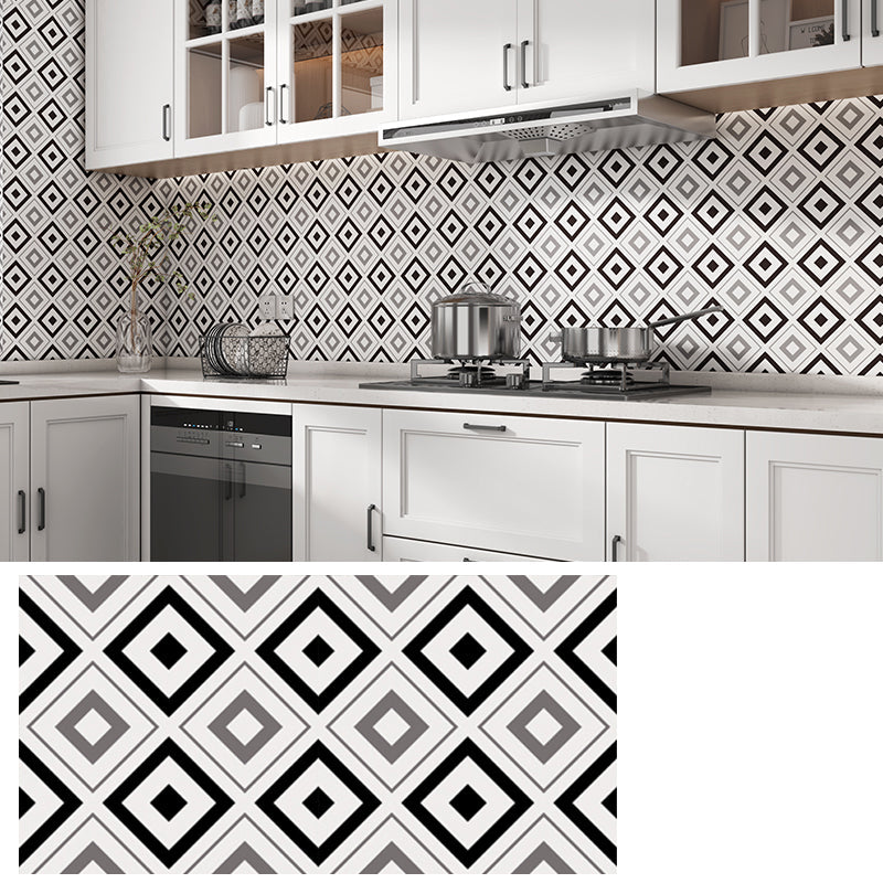 Lisslune | PVC Rectangular 12" X 23" 5-Pack Peel & Stick Mosaic Tile Kitchen and Bathroom Backsplash