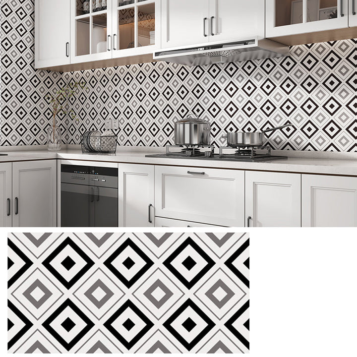 Lisslune | PVC Rectangular 12" X 23" 5-Pack Peel & Stick Mosaic Tile Kitchen and Bathroom Backsplash