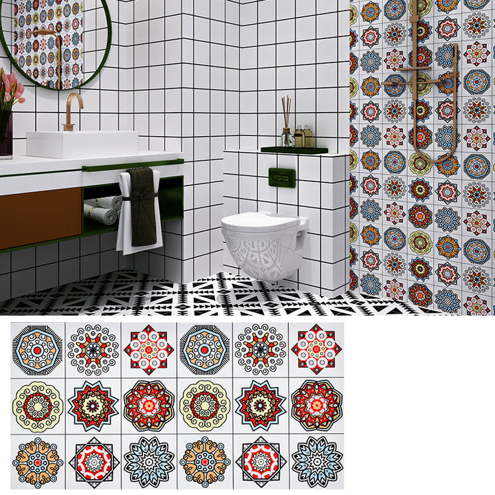 Lisslune | PVC Rectangular 12" X 23" 5-Pack Peel & Stick Mosaic Tile Kitchen and Bathroom Backsplash