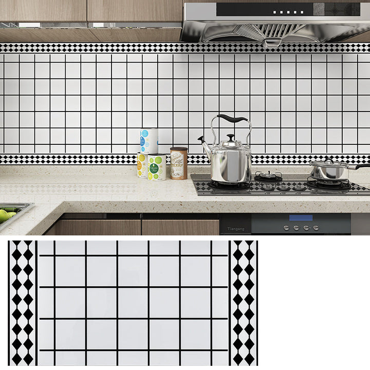 Lisslune | PVC Rectangular 12" X 23" 5-Pack Peel & Stick Mosaic Tile Kitchen and Bathroom Backsplash
