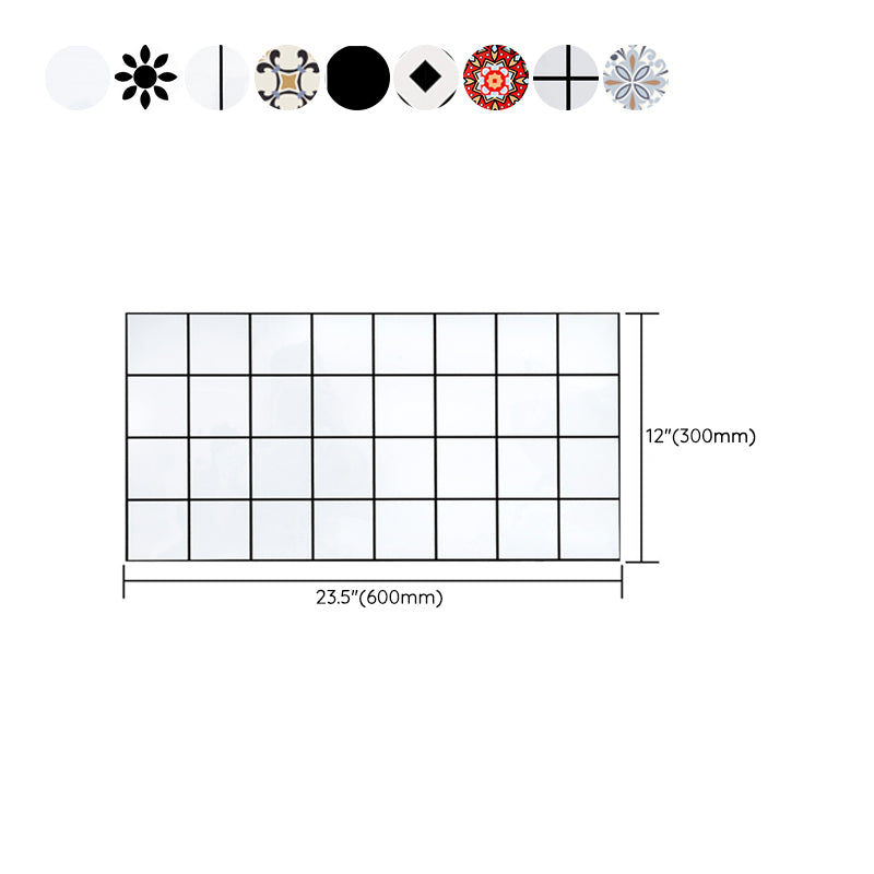 Lisslune | PVC Rectangular 12" X 23" 5-Pack Peel & Stick Mosaic Tile Kitchen and Bathroom Backsplash