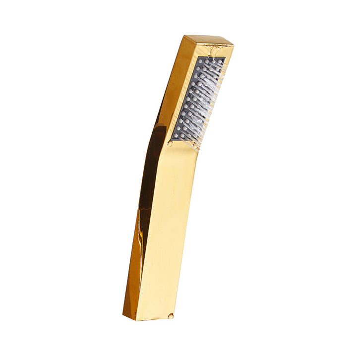 Lisslune | Contemporary Shower Head Square Golden Bathroom Handheld Shower
