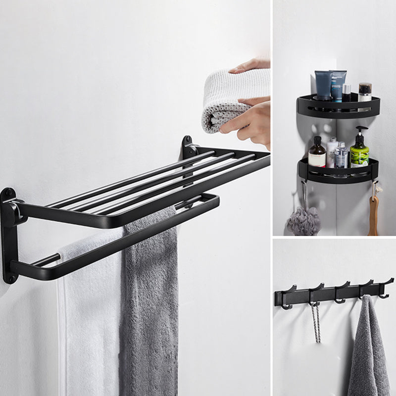 Lisslune | Modern Bathroom Hardware Set Matte Black Metal Bathroom Accessories Set Rustproof