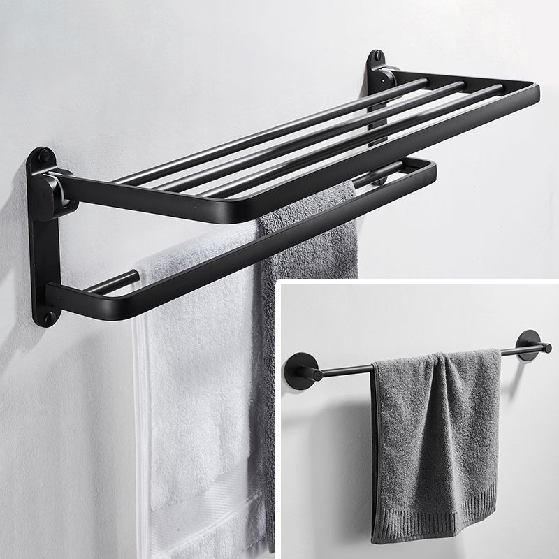 Lisslune | Modern Bathroom Hardware Set Matte Black Metal Bathroom Accessories Set Rustproof