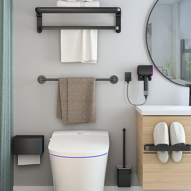 Lisslune | Modern Bathroom Hardware Set Matte Black Metal Bathroom Accessories Set Rustproof