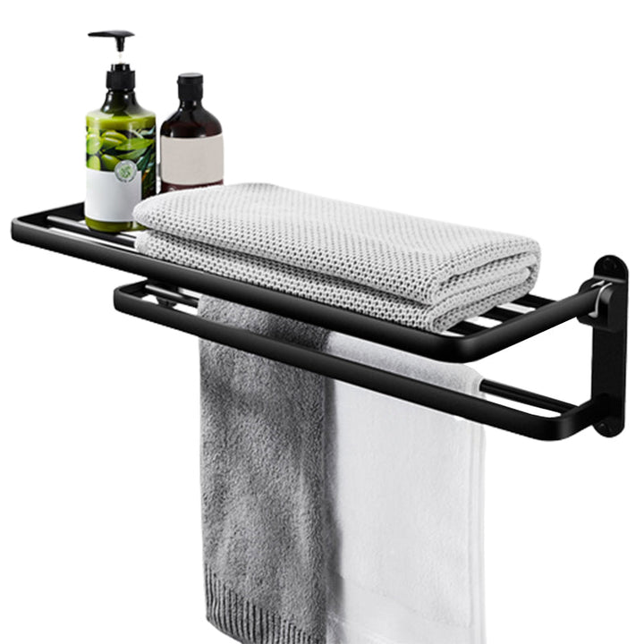 Lisslune | Modern Bathroom Hardware Set Matte Black Metal Bathroom Accessories Set Rustproof