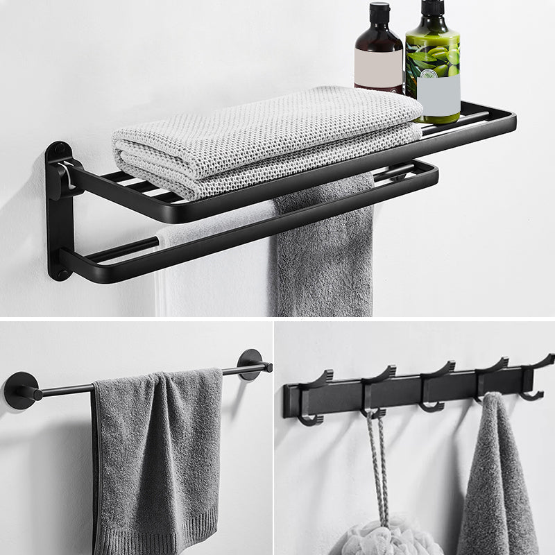Lisslune | Modern Bathroom Hardware Set Matte Black Metal Bathroom Accessories Set Rustproof