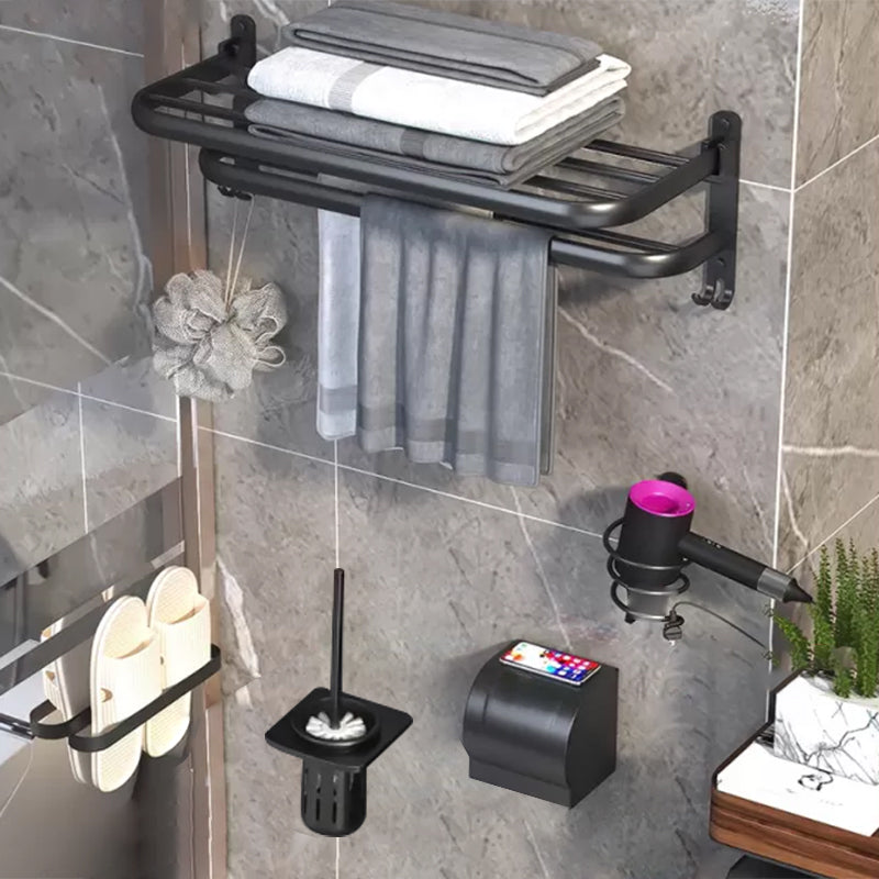 Lisslune | Modern Bathroom Hardware Set Matte Black Metal Bathroom Accessory Kit