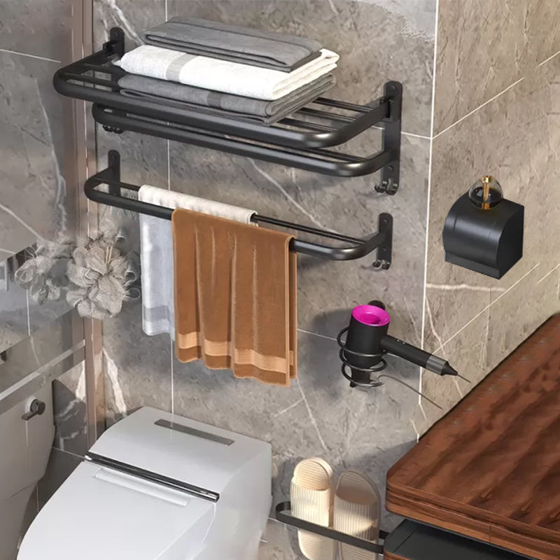 Lisslune | Modern Bathroom Hardware Set Matte Black Metal Bathroom Accessories Kit