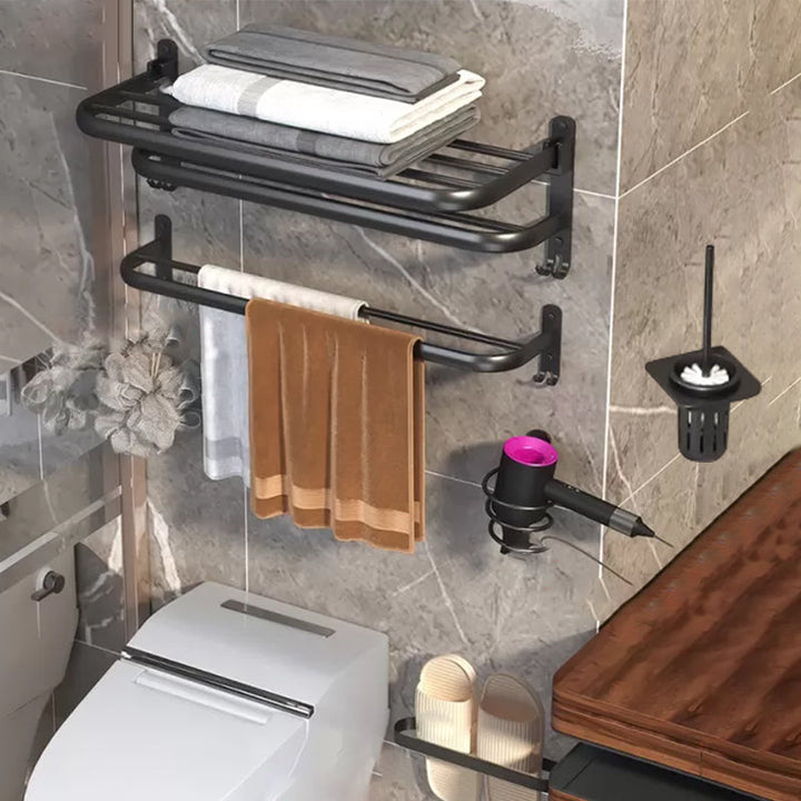 Lisslune | Modern Bathroom Hardware Set Matte Black Metal Bathroom Accessories Kit