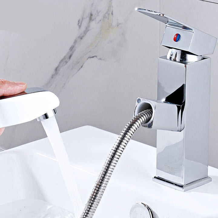 Lisslune | Modern Retractable Single Handle Basin Faucet Bathroom Sink Faucet