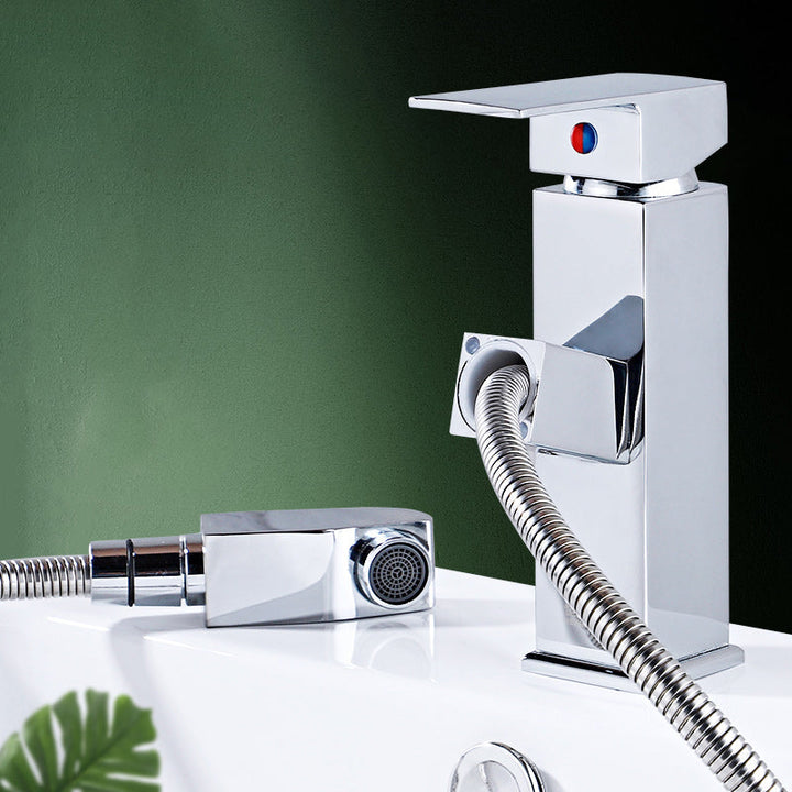 Lisslune | Modern Retractable Single Handle Basin Faucet Bathroom Sink Faucet
