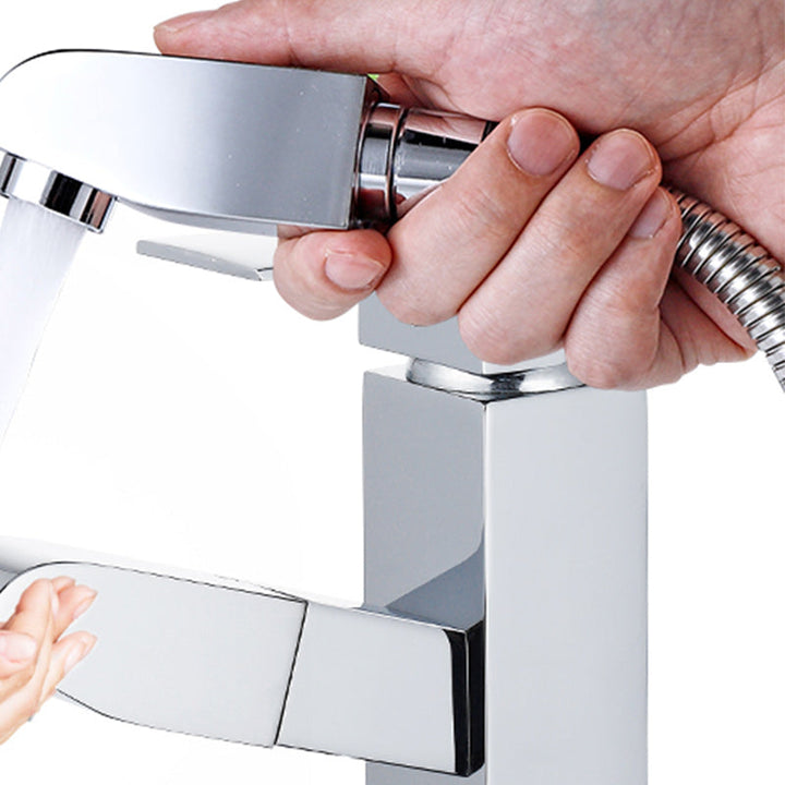 Lisslune | Modern Retractable Single Handle Basin Faucet Bathroom Sink Faucet