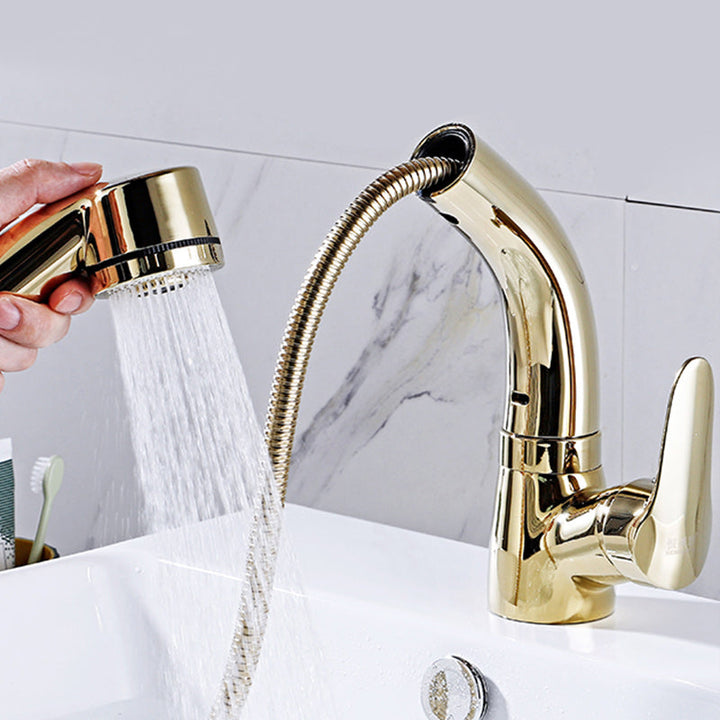 Lisslune | Modern Simple Vessel Sink Faucet High Arc Bathroom Sink Faucet