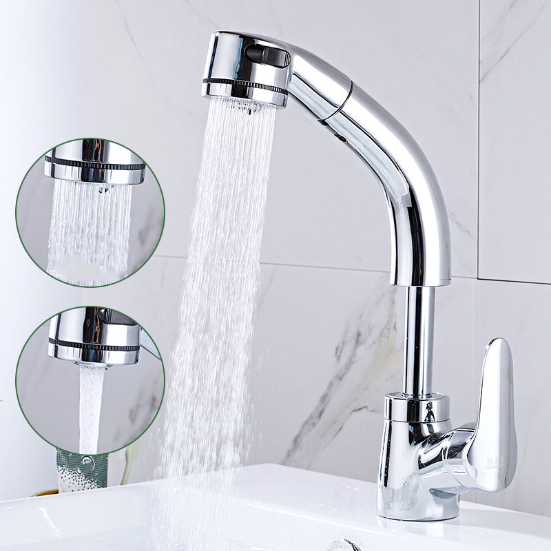 Lisslune | Modern Simple Vessel Sink Faucet High Arc Bathroom Sink Faucet