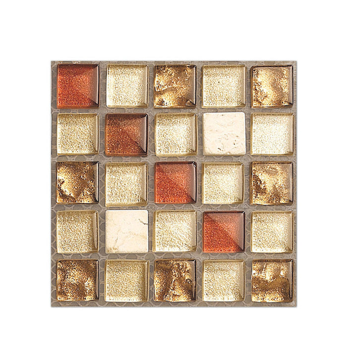 Lisslune | PVC Square Peel & Stick Mosaic Tile Multicolored Backsplash & Wall Tile
