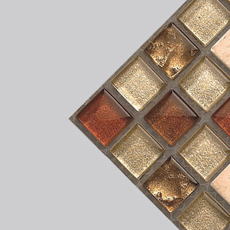 Lisslune | PVC Square Peel & Stick Mosaic Tile Multicolored Backsplash & Wall Tile