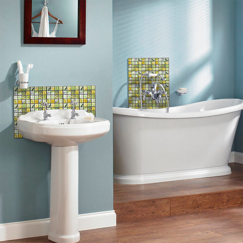 Lisslune | PVC Square Peel & Stick Mosaic Tile Multicolored Backsplash & Wall Tile