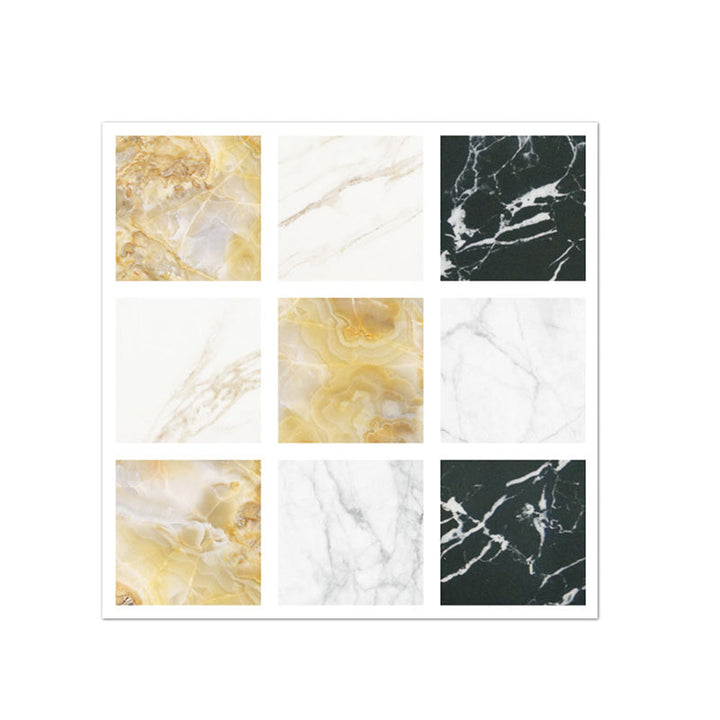 Lisslune | PVC Square Peel & Stick Mosaic Tile Multicolored Backsplash & Wall Tile