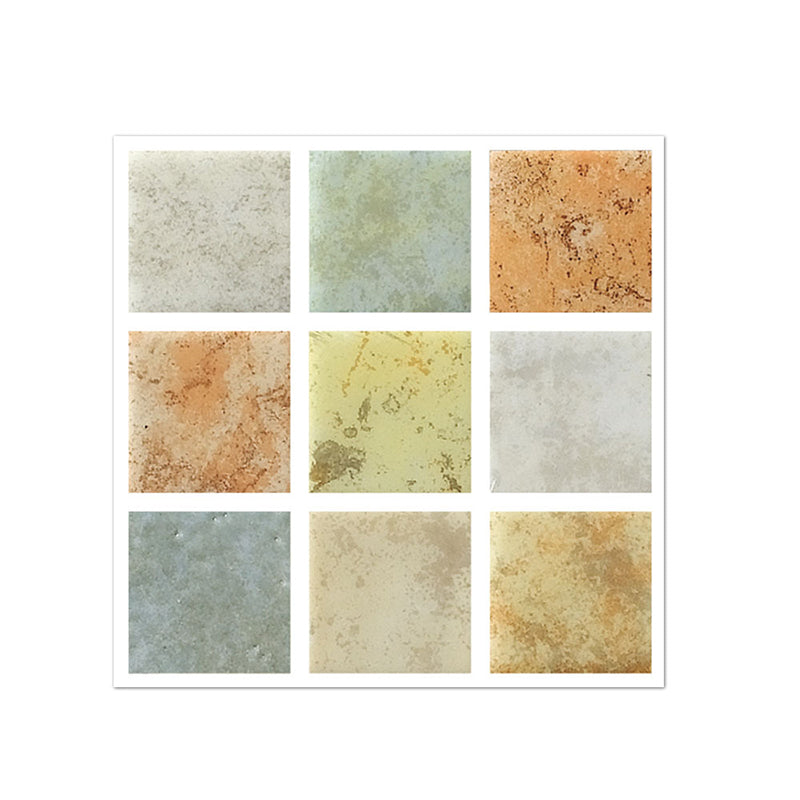 Lisslune | PVC Square Peel & Stick Mosaic Tile Multicolored Backsplash & Wall Tile