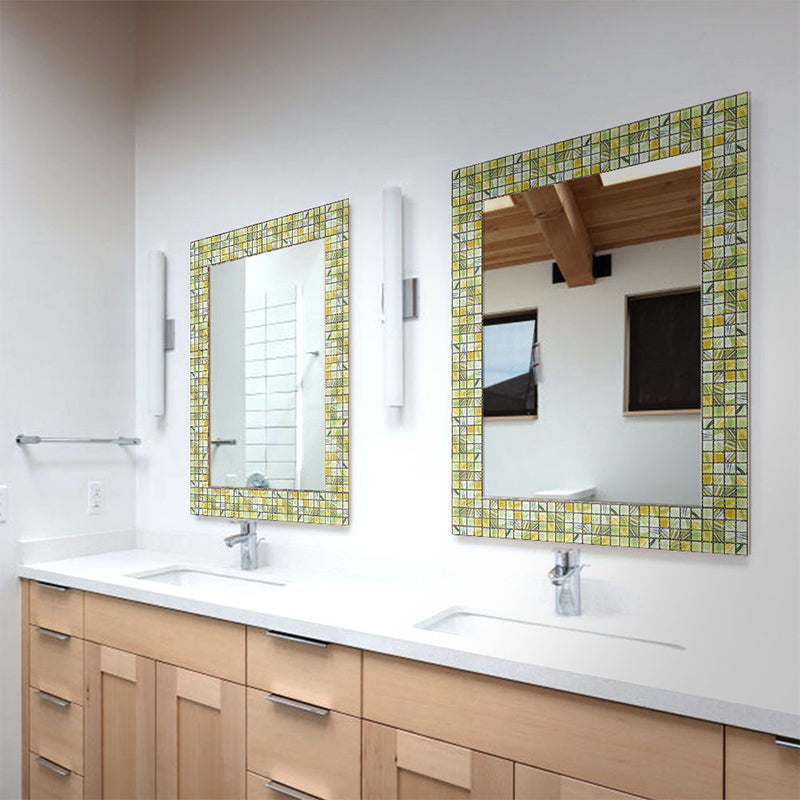 Lisslune | PVC Square Peel & Stick Mosaic Tile Multicolored Backsplash & Wall Tile