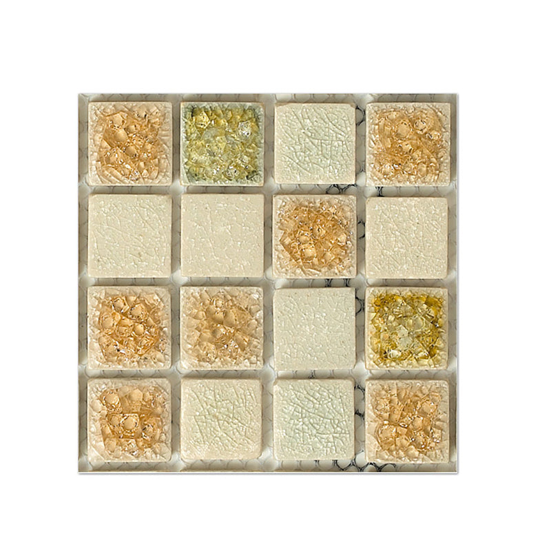 Lisslune | PVC Square Peel & Stick Mosaic Tile Multicolored Backsplash & Wall Tile