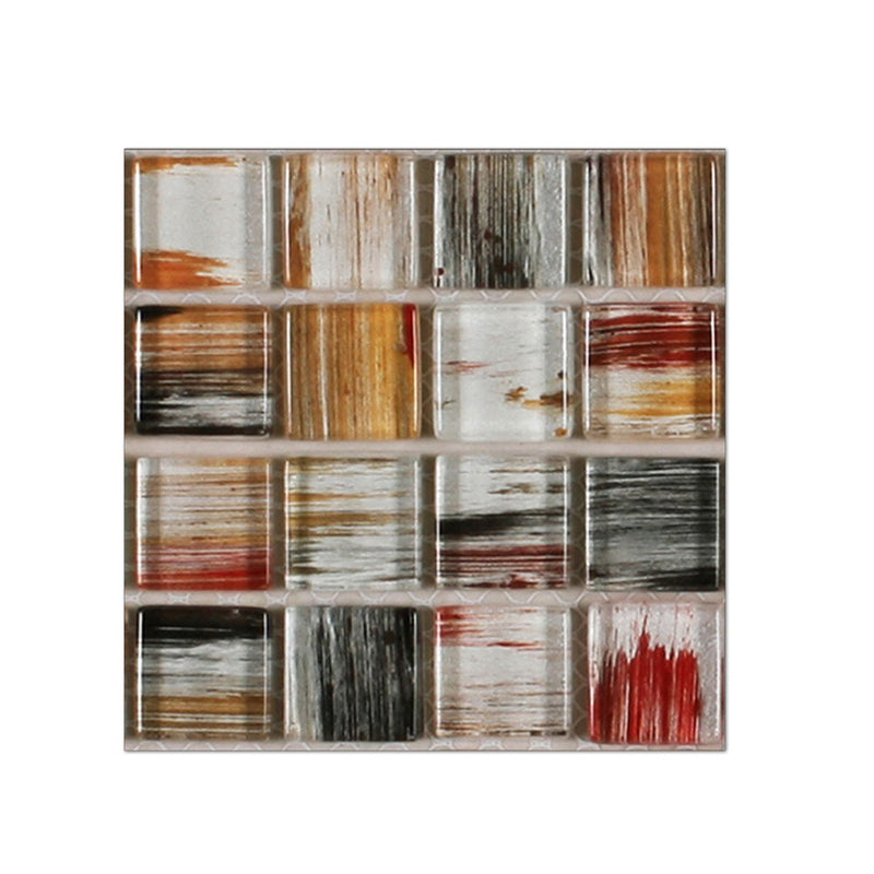 Lisslune | PVC Square Peel & Stick Mosaic Tile Multicolored Backsplash & Wall Tile